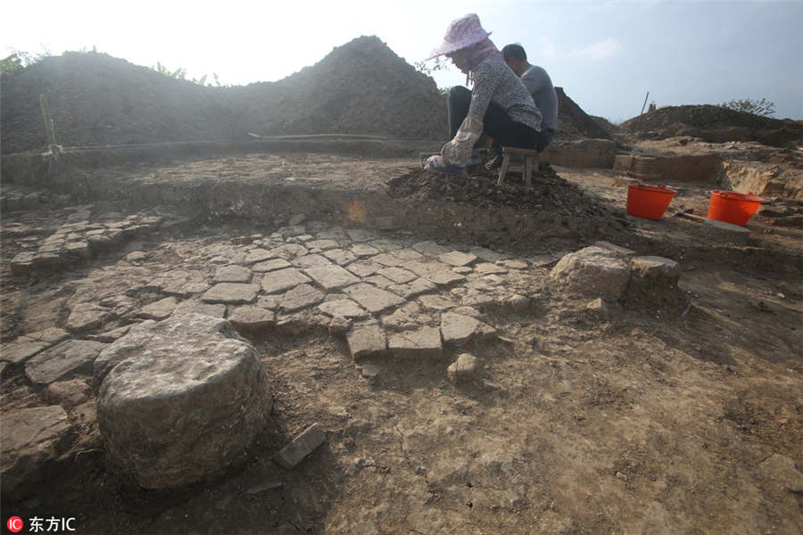 Rescue excavation underway for Nanning's Zhenjiang Building ruins