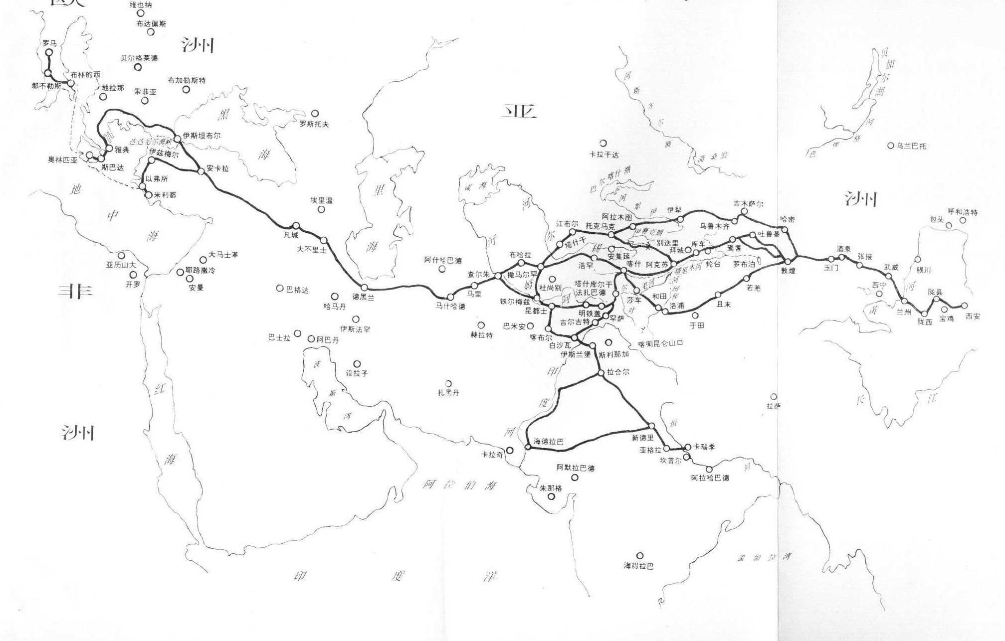 丝绸之路略图