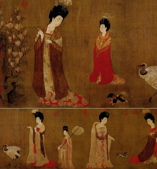 周昉传世的《簪花仕女图》,可是并没有“纤腰” 周昉传世的《簪花仕女图》,可是并没有“纤腰”