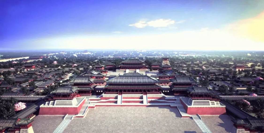 李渊在长安城太极宫太极殿正式称帝,定国号为"唐",都城长安