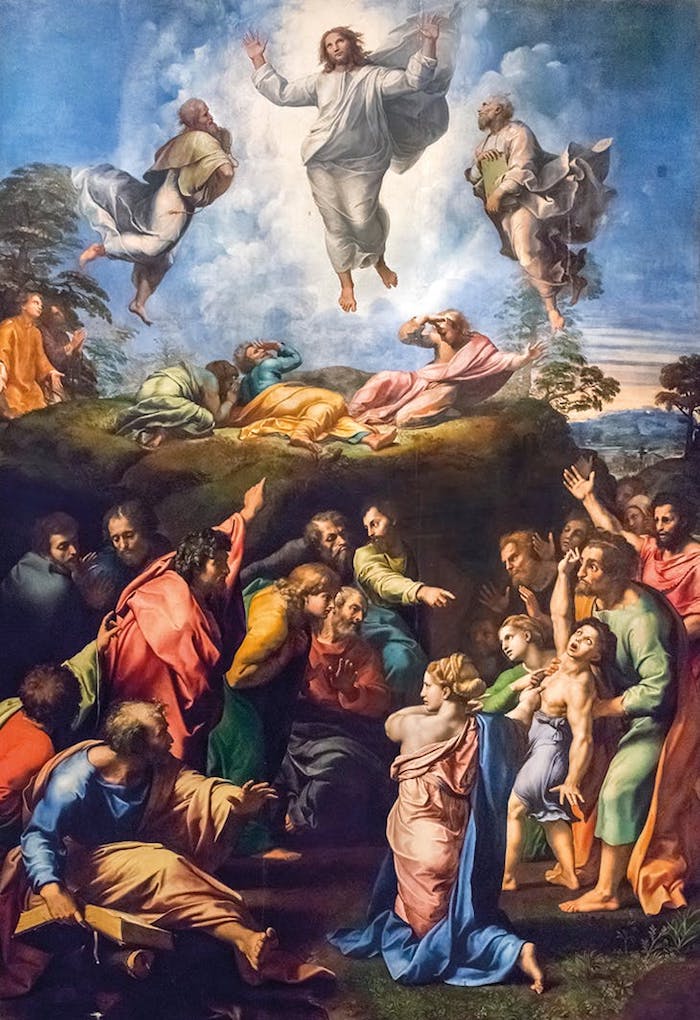 拉斐尔，《主显圣容》，1518–1520），梵蒂冈博物馆