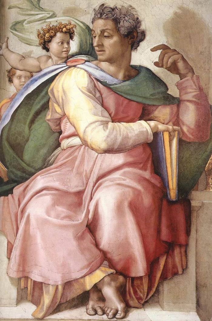 米开朗基罗，《先知以赛亚书》，梵蒂冈西斯廷教堂壁画，1509年