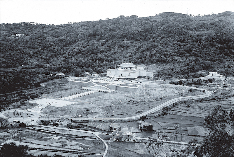 台北故宫博物院正馆建筑完工后之院区俯视图