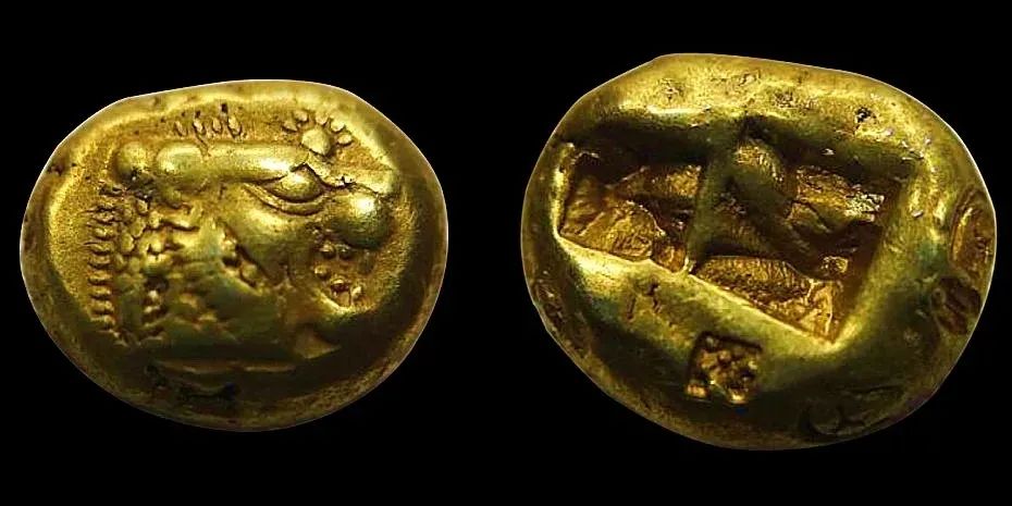 吕底亚王国狮子 1/3标准重琥珀金币 公元前646-前610年