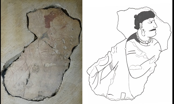 斯瓦特布特卡拉1号寺院的佛教供养人壁画，摄影：左慧敏，绘图：戴怡添