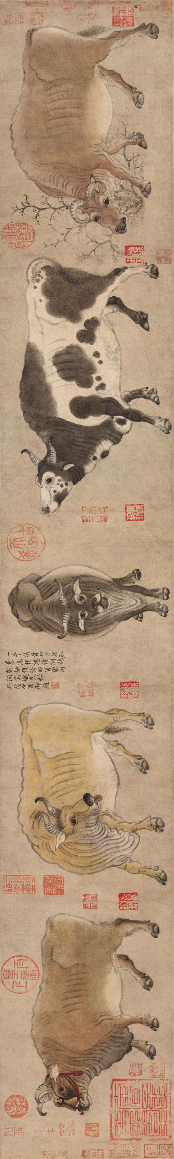 唐 韩滉《五牛图》故宫博物院藏