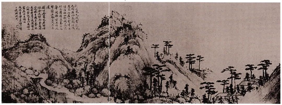 (明)沈周【传】《灵隐山图》,此图现藏地不详,20世纪上半叶曾影印出版