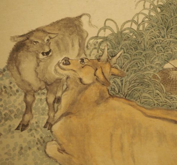 清 任熊《甯戚饭牛图页》(局部)