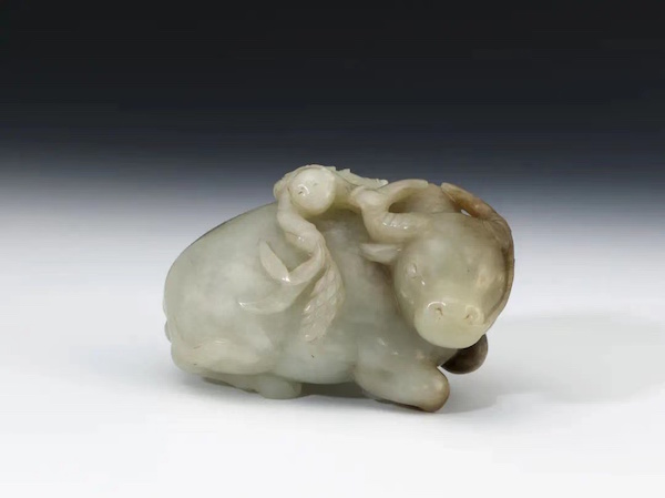 玉童子牧牛,二十世纪初期,长13.3厘米,宽10.6厘米,高6.9厘米,上海博物馆藏