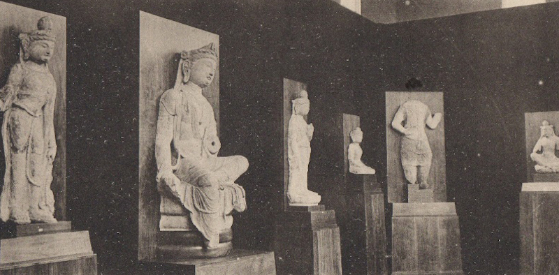 山中商会“世界古美术展观会”（1932年）会场上的天龙山石窟造像