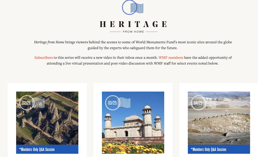 世界文化遗产基金会推出“在家刷遗产”(Heritage from Home)线上活动。 世界文化遗产基金会官网 图