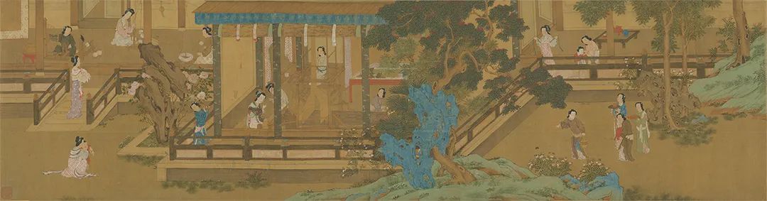 清 无款《纺织仕女图》南京博物院藏