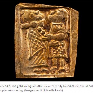 When unfolded, these ancient gold foil figures reveal embracing couples