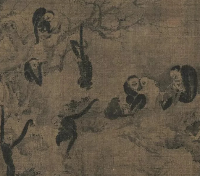 (传)易元吉《聚猿图》(局部) 大阪市立美术馆藏