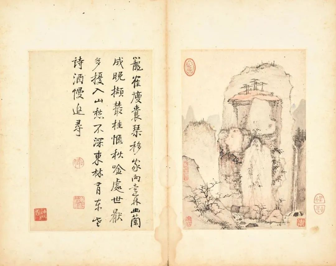 渐江《书画合璧册》(局部)