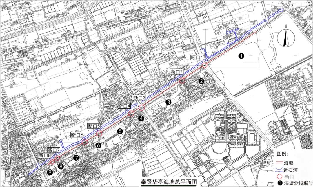 奉贤华亭海塘总平面图