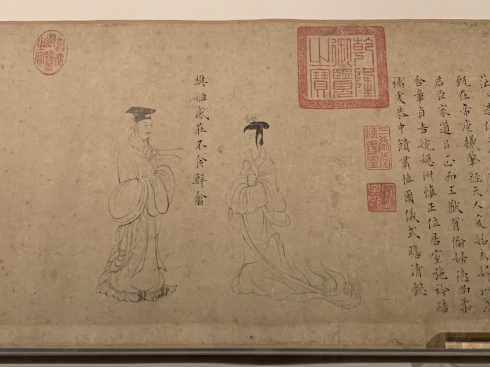“庙堂仪范——故宫博物院藏历代人物画特展(第一期)”展出的顾恺之(传)《女史箴图》摹本(局部)