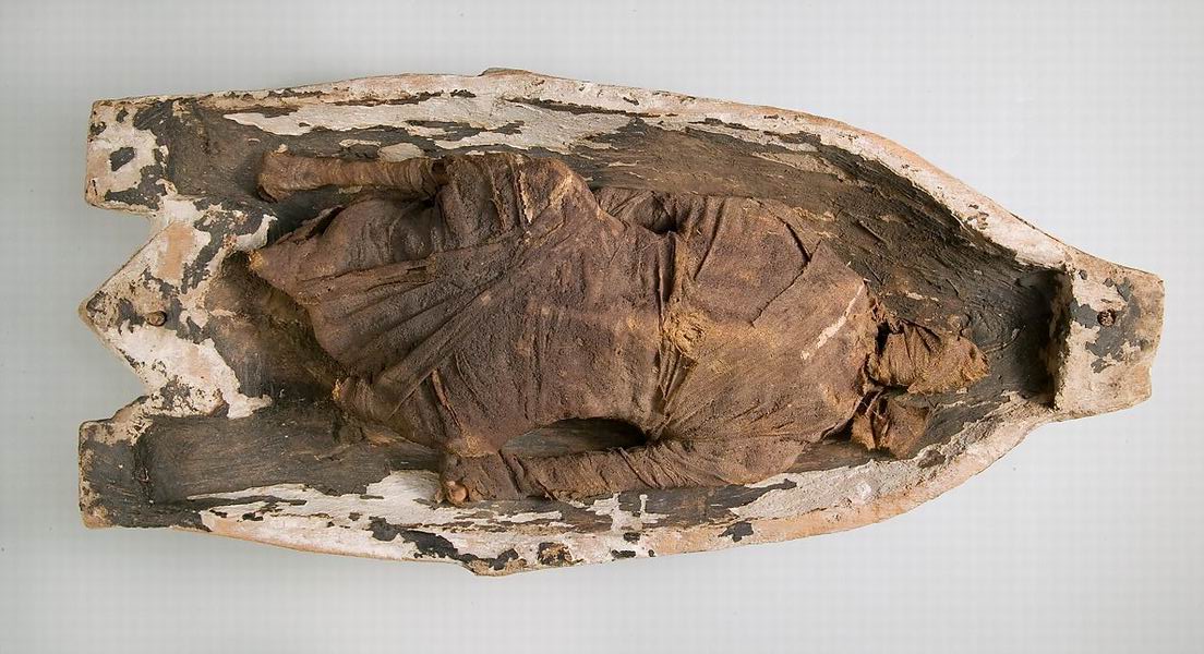 王子阿姆尼姆霍特墓中盛有鸭子的鸭形匣子,(Burial of Prince Amenemhat, Thebes, Southern Asasif),第18王朝(约公元前1550–1479年),大都会艺术博物馆(Metropolitan Museum of Art 19.3.280)