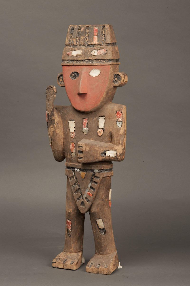 带装饰的木制男性雕塑 契穆文化（约公元1100至1470年）
