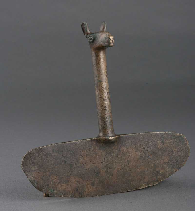青铜大羊驼首杜米刀 印加文化
