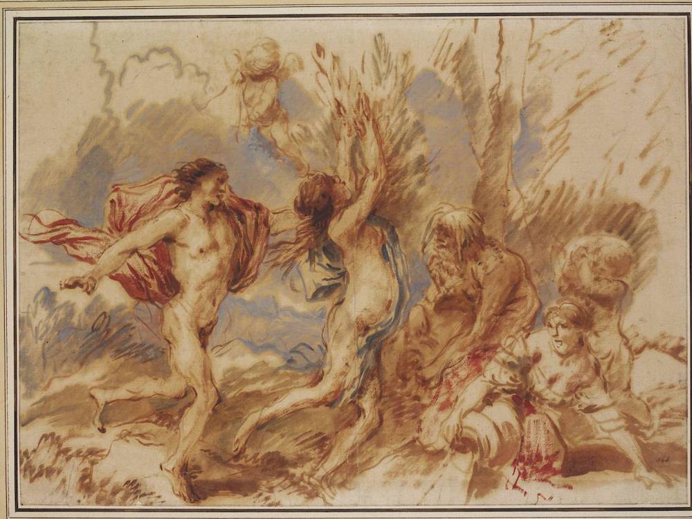 《阿波罗和达芙妮》（Apollo and Daphne），乔凡尼·贝内戴托·卡斯蒂廖内（Giovanni Benedetto Castiglione），约1630-1664，意大利 © Victoria and Albert Museum, London