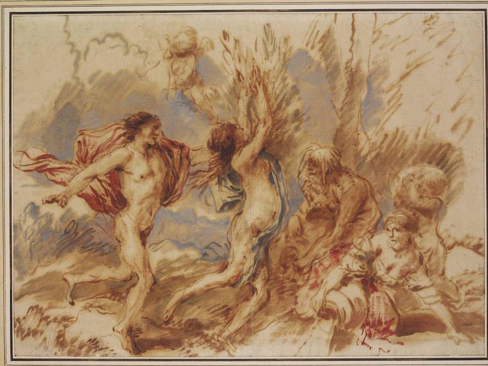 《阿波罗和达芙妮》(Apollo and Daphne),乔凡尼·贝内戴托·卡斯蒂廖内(Giovanni Benedetto Castiglione),约1630-1664,意大利 © Victoria and Albert Museum, London