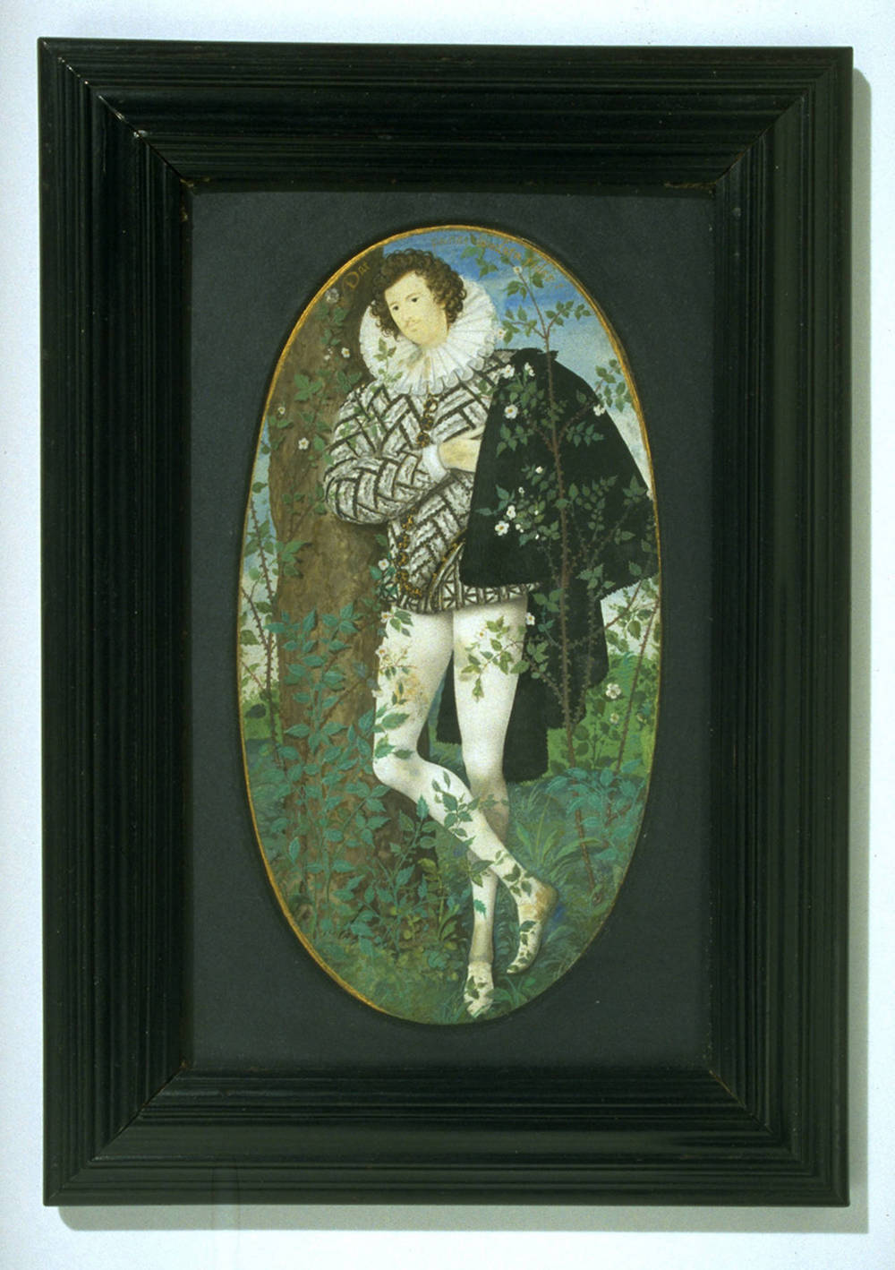 《玫瑰丛中的男青年》（Young Man among Roses），微型肖像，Nicholas Hilliard, 约1587  © Victoria and Albert Museum, London