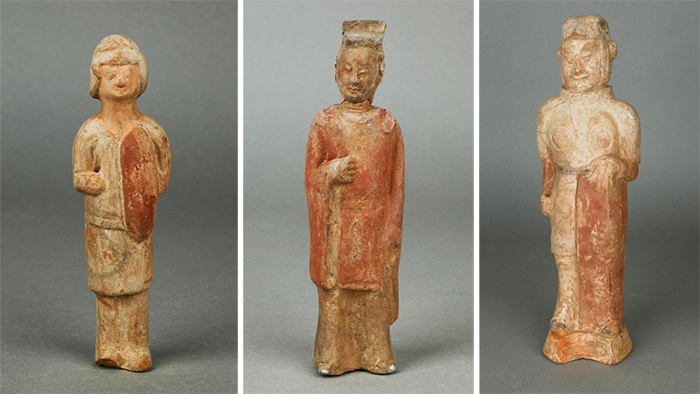 王显墓出土的执盾俑、小冠俑、镇墓武士俑