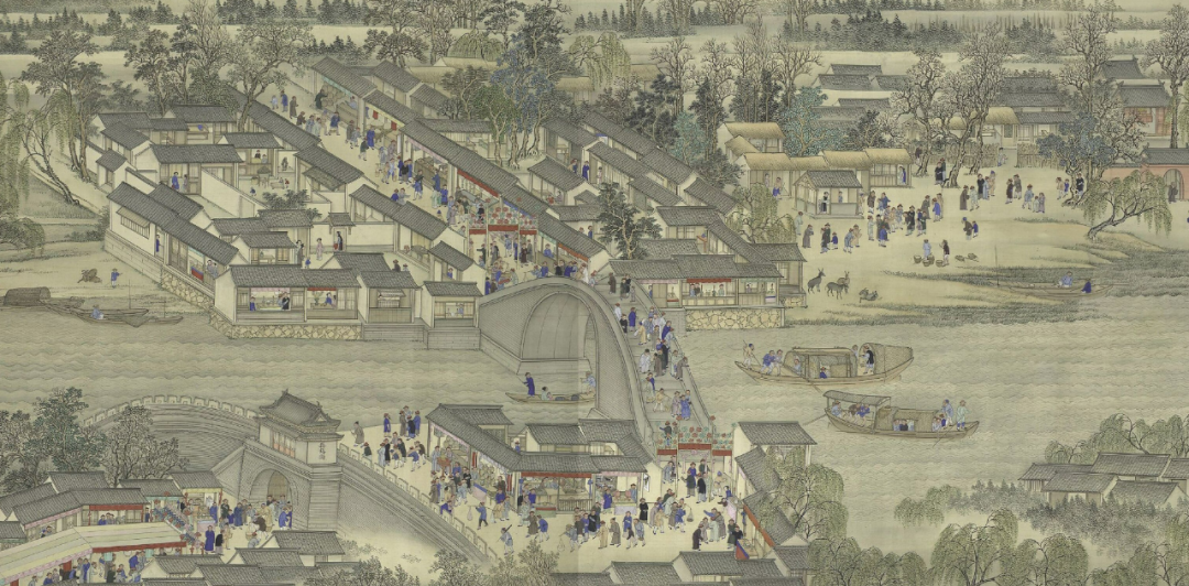 清 王翚《康熙南巡图卷第七卷 无锡至苏州》（局部），阿尔伯塔大学博物馆藏