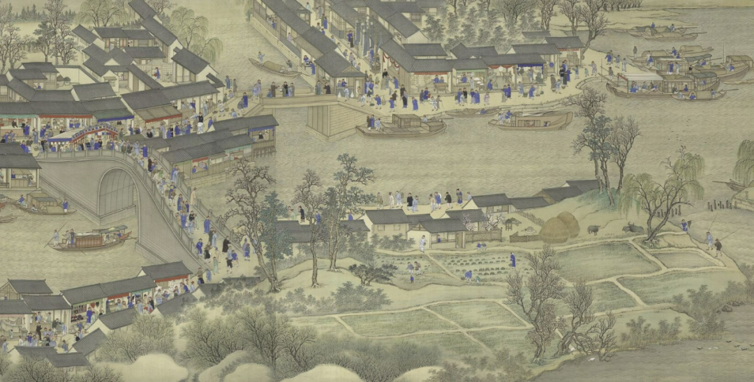 清 王翚《康熙南巡图卷第七卷 无锡至苏州》（局部），阿尔伯塔大学博物馆藏