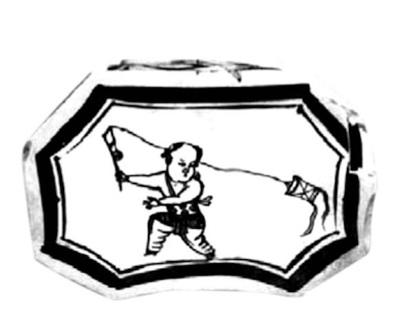 图八 八角形婴戏风筝枕