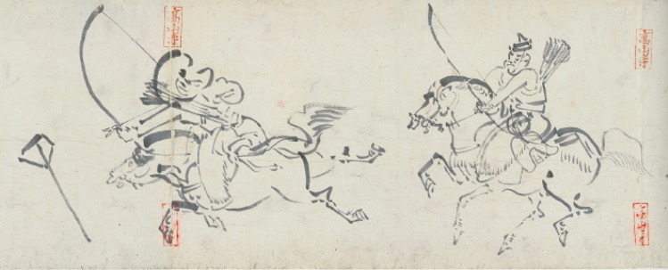 《鸟兽戏画·丁卷》（局部），镰仓时代（13世纪），京都高山寺藏。