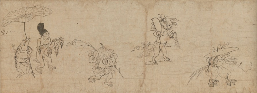 鸟兽戏画断简（东博本），平安时代（12世纪），东京国立博物馆藏