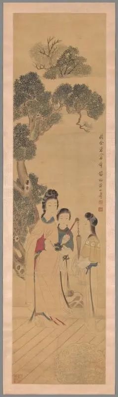 黄山寿,《秋桂祺福图》,清朝光绪年间1906年 立轴,绢本设色