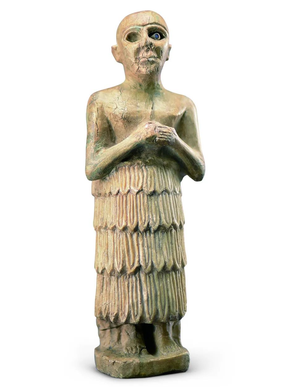 祈祷者雕像 约公元前3000年 叙利亚马里出土 叙利亚大马士革国家博物馆藏