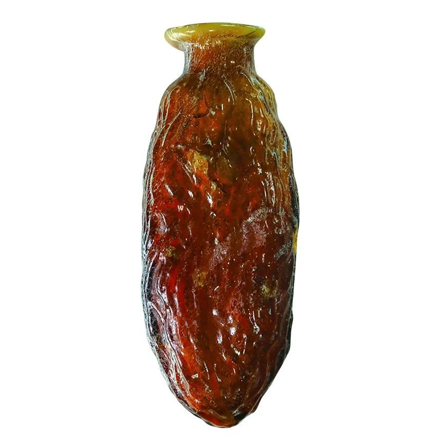 椰枣形玻璃香水瓶 罗马时期(公元1—2世纪) 黎巴嫩贝鲁特出土 黎巴嫩文物局藏
