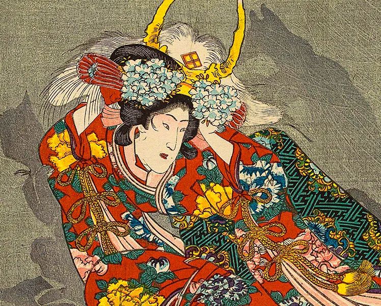 《下诹访:八重垣姬》细节图 © Paris Musées / Musée Cernuschi