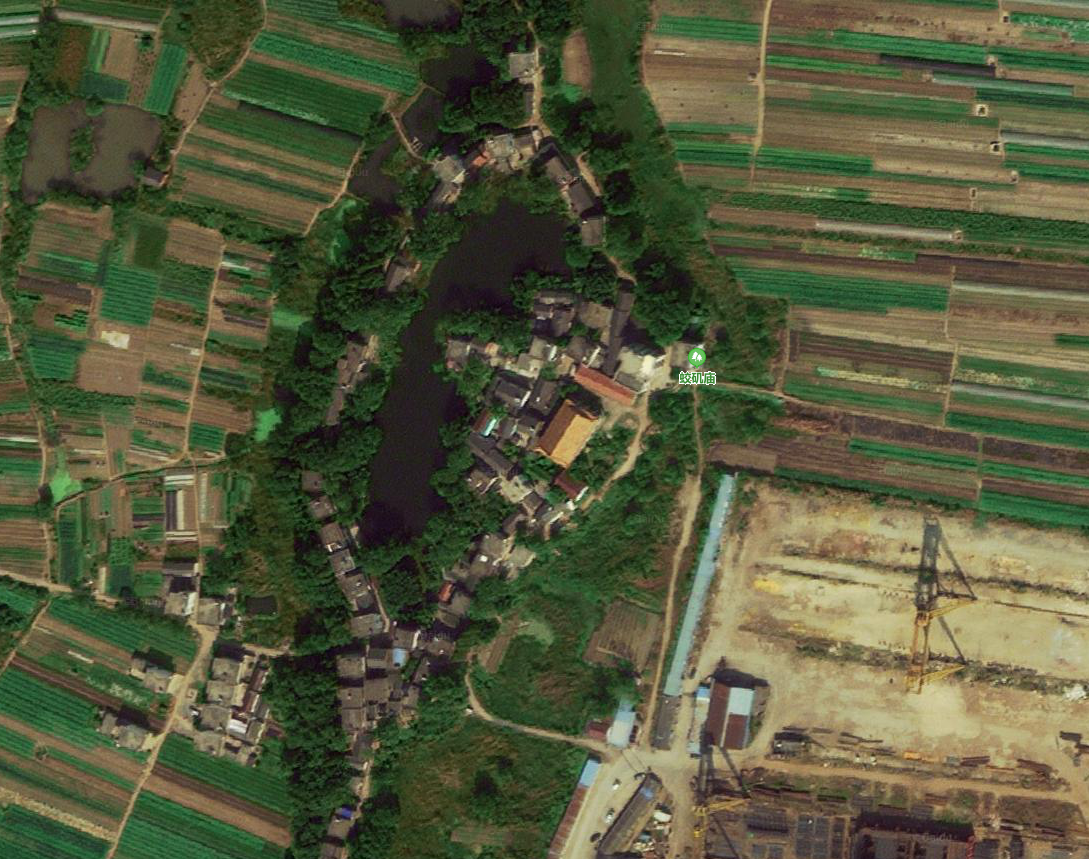 蛟矶孙夫人庙的卫星图