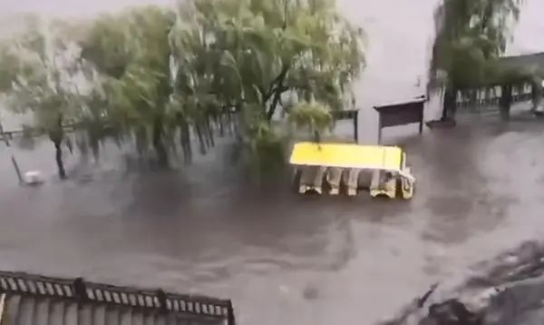 龙门石窟景区水位溢出河道    图源：东方今报