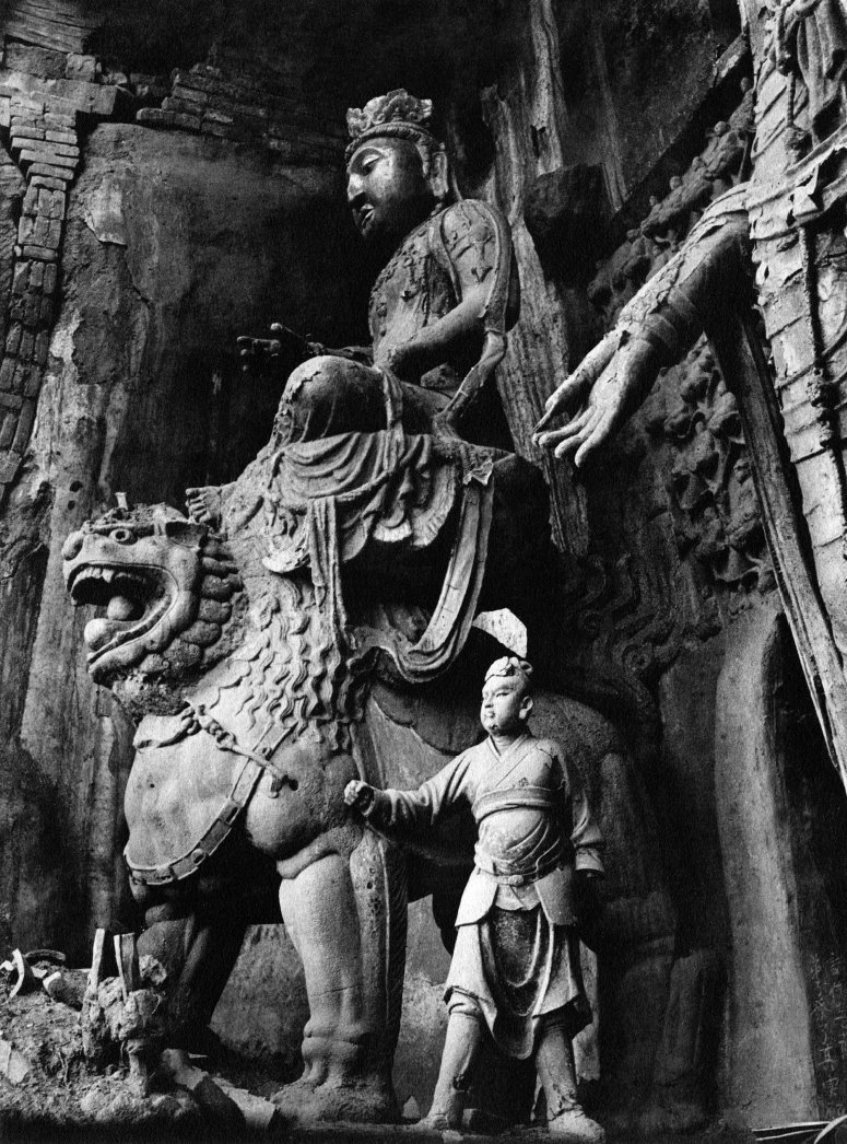 第九窟下层·三大菩萨(中间)文殊菩萨