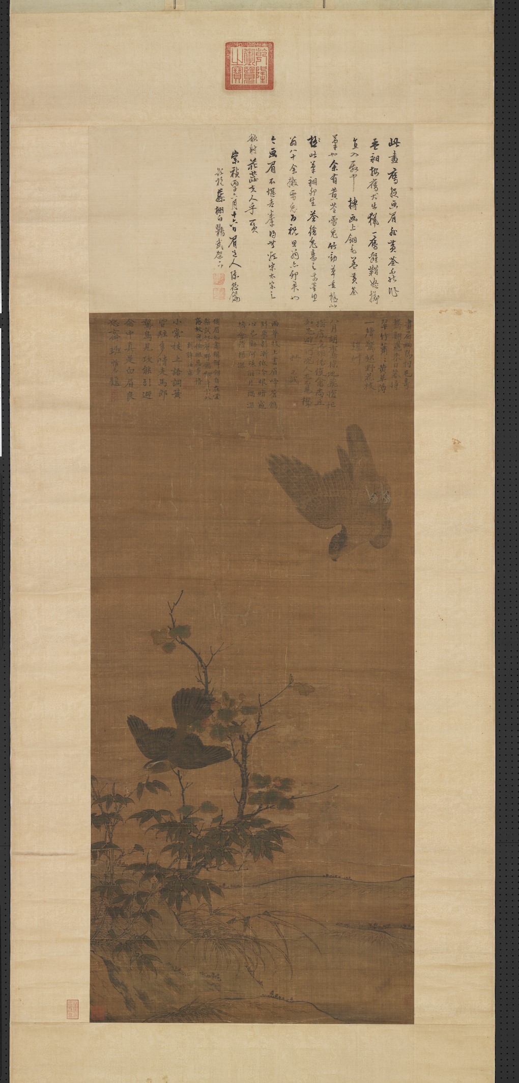 元 王渊 《鹰逐画眉图》台北故宫博物院藏