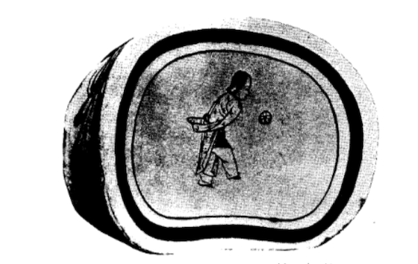 宋磁州窑少女蹴鞠纹枕