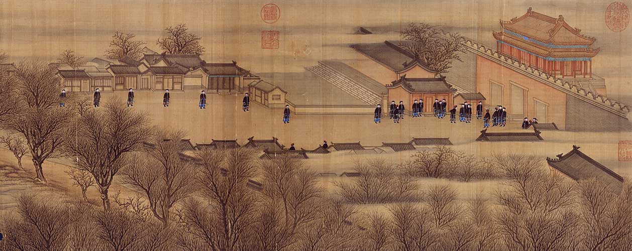 金昆、程志道、福隆安所绘《冰嬉图》卷(局部) 故宫博物院藏