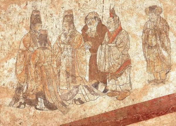 唐章怀太子墓壁画中的靺鞨人（右一）