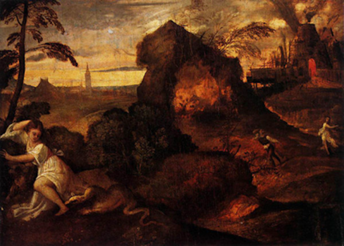 《俄耳浦斯与欧律狄刻》 提香·韦切利奥 1510年 木板油画 ©Fondazione Accademia Carrara, Bergamo