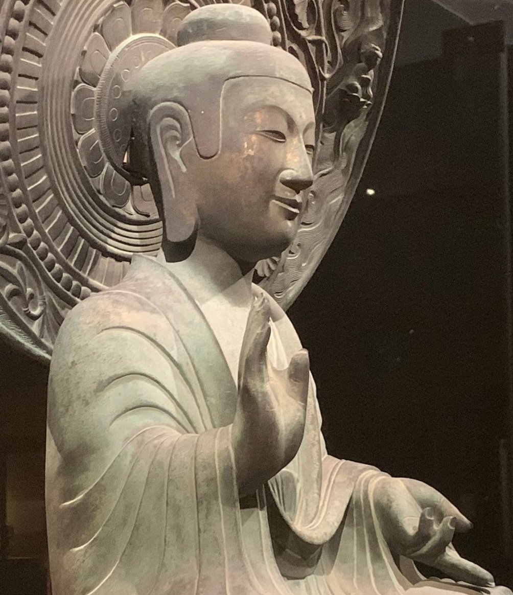 日本国宝·药师如来佛坐像(局部),7世纪(飞鸟时代),奈良·法隆寺藏