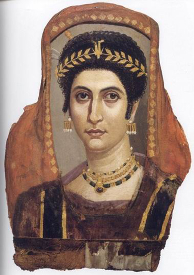 图五 女子肖像画，公元2世纪初，18 7/8 x 14 3/16厘米，保罗·盖蒂博物馆（J. Paul Getty Museum），81.AP.42