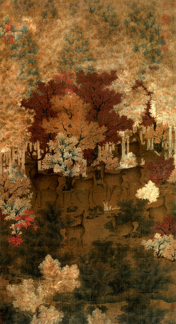 辽 佚名 《丹枫呦鹿图》