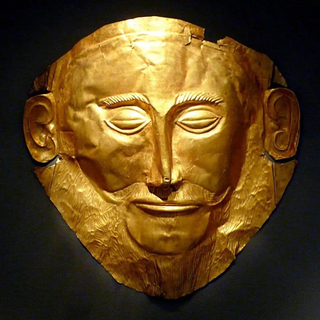 这是收藏于希腊国家考古博物馆的阿伽门农黄金面具。图片来自网络