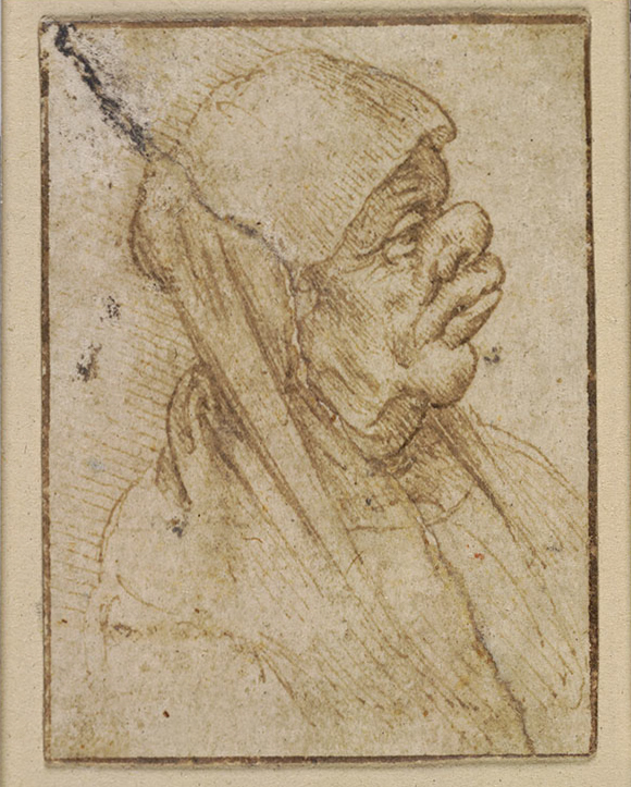 列奥纳多·达·芬奇（1452—1519）《老年女子漫画像》 1482至1499年